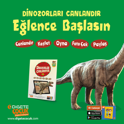DİNOZORLAR CANLANIYOR KUTULU SET (Canlanan Kitap + Ahşap Canlanan Ahşap Yapboz TREX 4D+ AR Mobil Uygulama) - Thumbnail