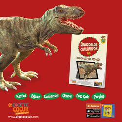 DİNOZORLAR CANLANIYOR KUTULU SET (Canlanan Kitap + Ahşap Canlanan Ahşap Yapboz TREX 4D+ AR Mobil Uygulama) - Thumbnail