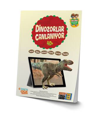 DİNOZORLAR CANLANIYOR KUTULU SET (Canlanan Kitap + Ahşap Canlanan Ahşap Yapboz TREX 4D+ AR Mobil Uygulama)