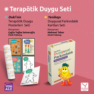 Terapötik Duygu Seti (Duki'nin Terapötik Duygu Posterleri Seti + Yenikapı Duygusal Farkındalık Kartları Seti) Mat. Danışmanı: Klinik Psikolog Çağla Tuğba Selveroğlu