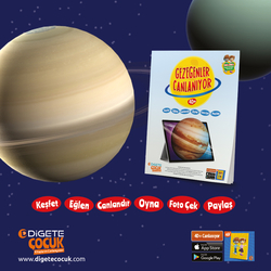 GEZEGENLER CANLANIYOR KUTULU SET (Canlanan Kitap + Ahşap Canlanan Ahşap Yapboz SATÜRN 4D+ AR Mobil Uygulama) - Thumbnail