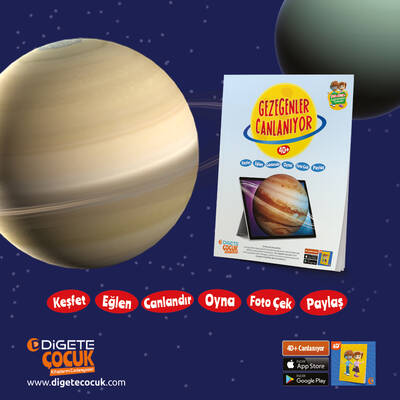 GEZEGENLER CANLANIYOR KUTULU SET (Canlanan Kitap + Ahşap Canlanan Ahşap Yapboz SATÜRN 4D+ AR Mobil Uygulama)