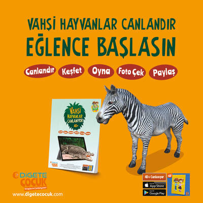 Vahşi Hayvanlar Canlanıyor 4D+ Kitap (7 Dinozor+ Canlanan Kitap + AR Mobil Uygulama)