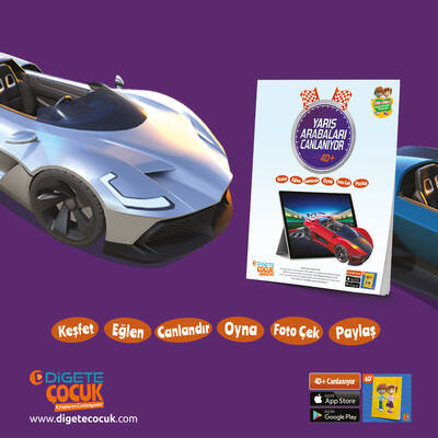 YARIŞ ARABALAR CANLANIYOR KUTULU SET (Canlanan Kitap + Ahşap Canlanan Ahşap Yapboz Kırmızı Ejder 4D+ AR Mobil Uygulama)