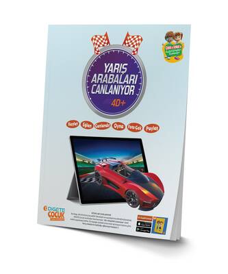 YARIŞ ARABALAR CANLANIYOR KUTULU SET (Canlanan Kitap + Ahşap Canlanan Ahşap Yapboz Kırmızı Ejder 4D+ AR Mobil Uygulama)